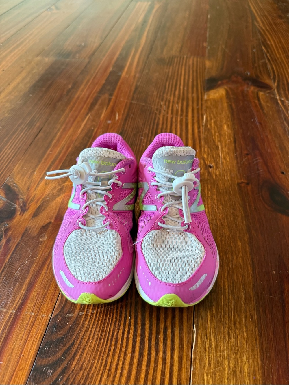 New Balance Girls Hot Pink and Lime Kids Sneakers